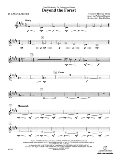 Beyond the Forest (from The Hobbit: The Desolation of Smaug): B-flat Bass Clarinet