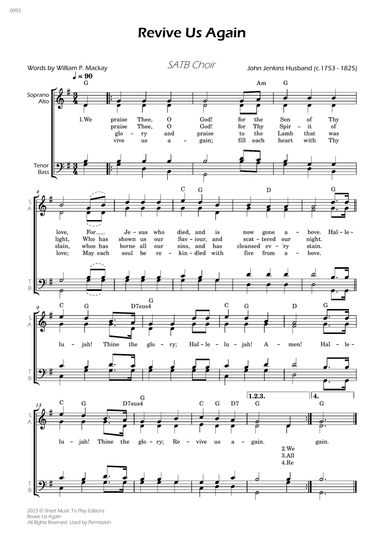 Revive Us Again - SATB Choir - W/Chords
