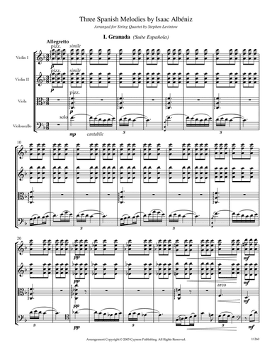 Three Spanish Melodies by Albéniz