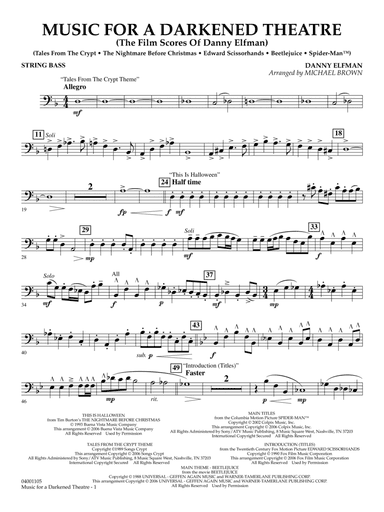 Music for a Darkened Theatre (The Film Scores of Danny Elfman) (arr. Brown) - String Bass