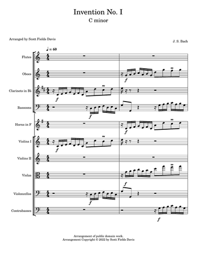 Bach Invention No. 1 for Orchestra