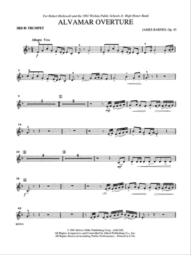Alvamar Overture: 3rd B-flat Trumpet