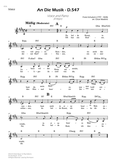 An Die Musik - Lead Sheet - B Major