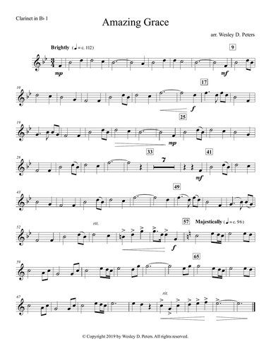 Amazing Grace (Clarinet Quartet)
