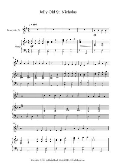 Jolly Old St. Nicholas (Trumpet + Piano)