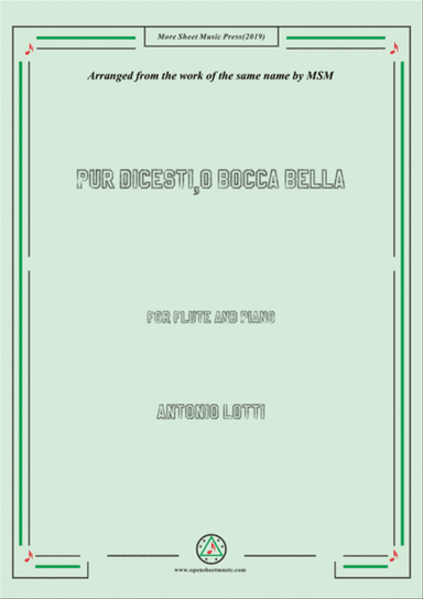 Lotti-Pur dicesti,o bocca bella, for Flute and Piano