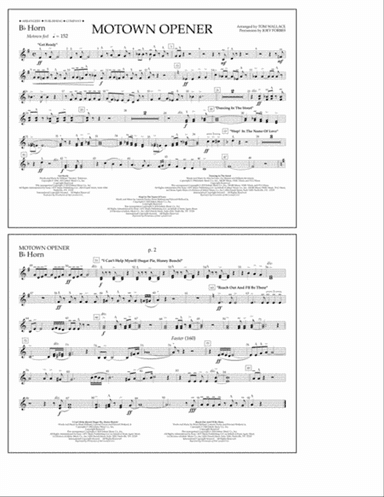 Motown Theme Show Opener (arr. Tom Wallace) - Bb Horn