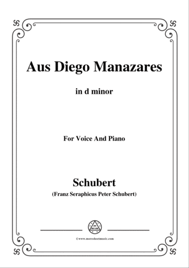 Schubert-Aus Diego Manazares,D.458,in d minor,for Voice&Piano