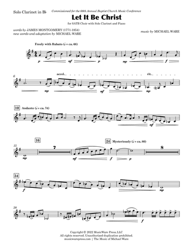 Let It Be Christ (Solo Clarinet Part)