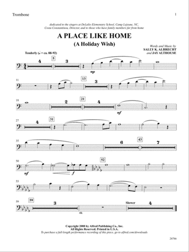 A Place Like Home (A Holiday Wish): 1st Trombone