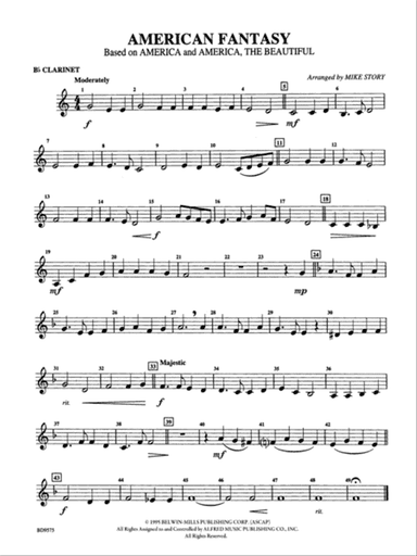 American Fantasy (based on "America" and "America, the Beautiful"): 1st B-flat Clarinet