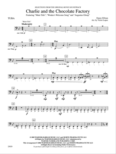 Charlie and the Chocolate Factory, Selections from: Tuba