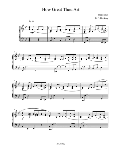 How Great Thou Art (Piano Solo)