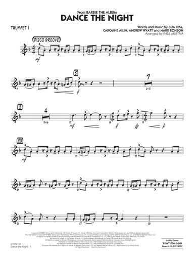Dance The Night (from Barbie) (arr. Murtha) - Trumpet 1