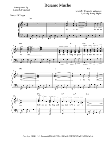 Bésame Mucho (kiss Me Much)