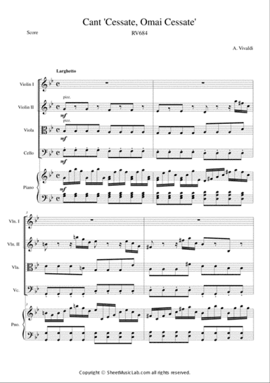 Cantate "Cessate, Omai Cessate" RV 684