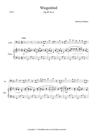 Wiegenlied Op.49, No.4 Lullaby