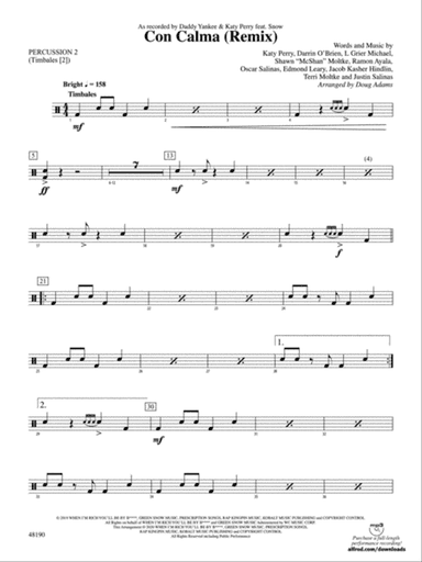 Con Calma (Remix): 2nd Percussion