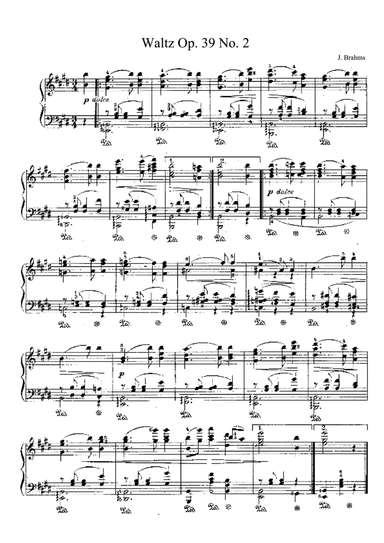 Brahms Waltz Op. 39 No. 2 in E Major