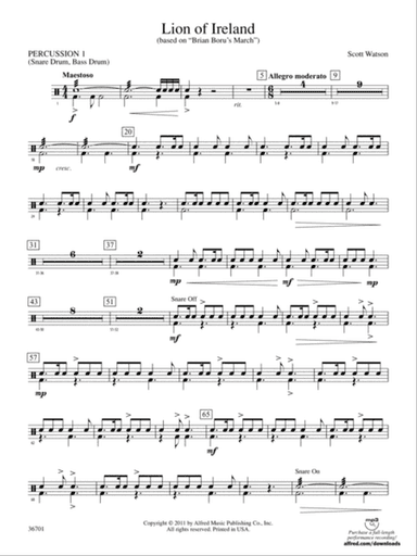 Lion of Ireland: 1st Percussion