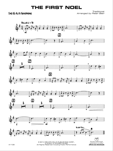 The First Noel: 2nd E-flat Alto Saxophone