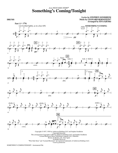 Something's Coming/Tonight (from West Side Story) (arr. Ed Lojeski) - Drums