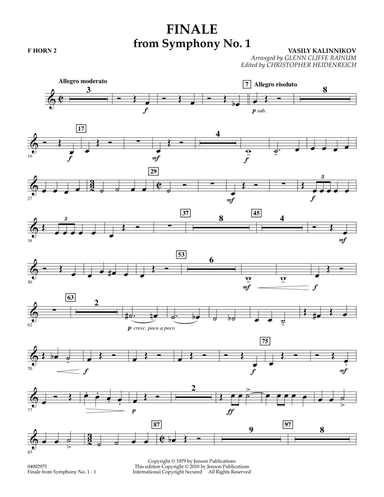 Finale from Symphony No. 1 - F Horn 2