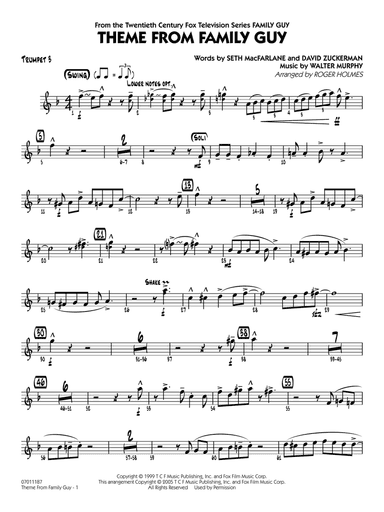 Theme from Family Guy (arr. Roger Holmes) - Trumpet 3