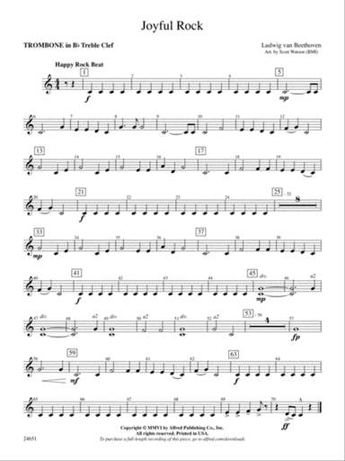 Joyful Rock: (wp) 1st B-flat Trombone T.C.