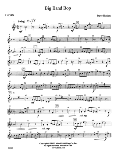 Big Band Bop: 1st F Horn