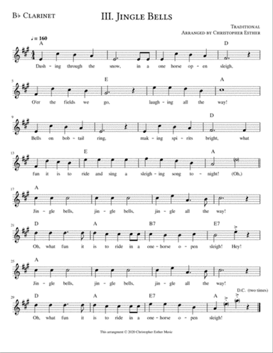 Jingle Bells for Clarinet
