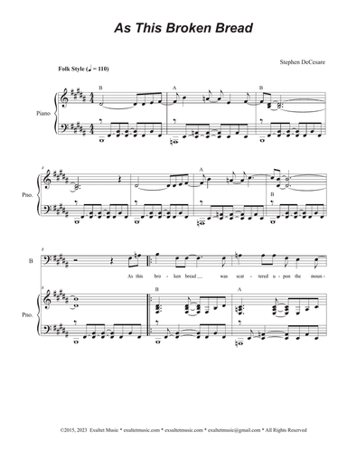 As This Broken Bread (Vocal Trio - (SAB)