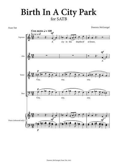 Birth In A City Park (SATB)