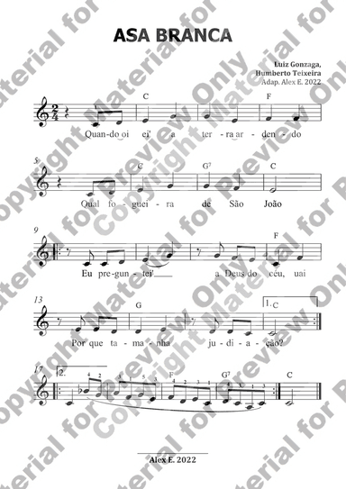 Asa Branca - Piano 4 hands
