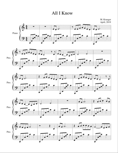 All I Know (Christian Piano)
