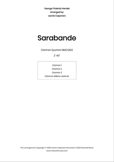 Sarabande (Clarinet quartet)