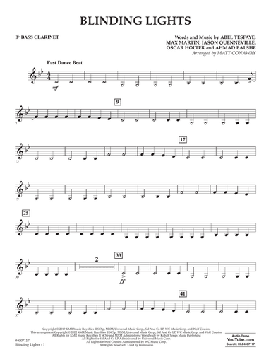 Blinding Lights (arr. Matt Conaway) - Bb Bass Clarinet