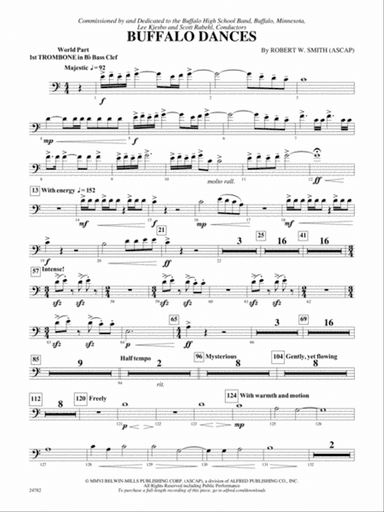 Buffalo Dances: (wp) 1st B-flat Trombone B.C.
