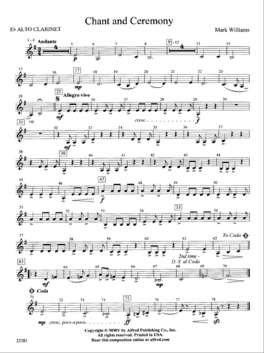 Chant and Ceremony: E-flat Alto Clarinet