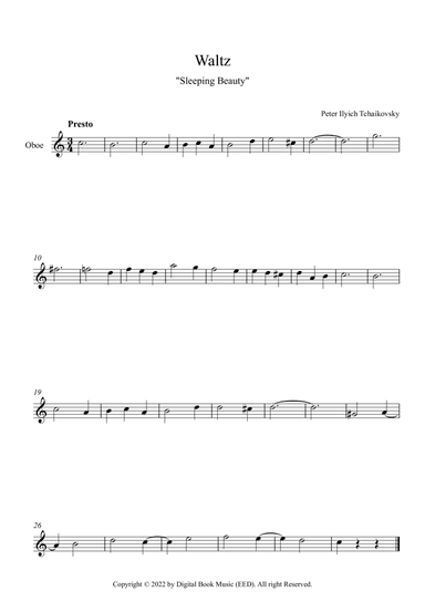Waltz (Sleeping Beauty) - Peter Ilyich Tchaikovsky (Oboe)
