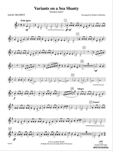 Variants on a Sea Shanty: 2nd B-flat Trumpet
