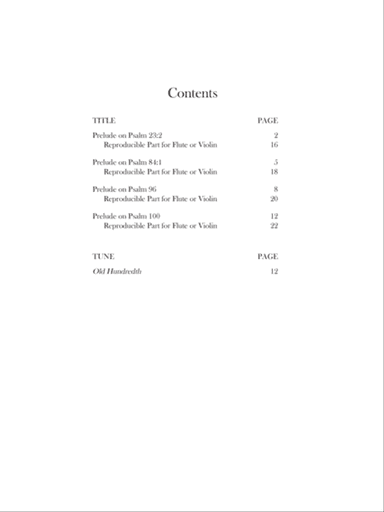 Four Psalm Preludes: Flute or Violin, Organ or Piano (Downloadable)
