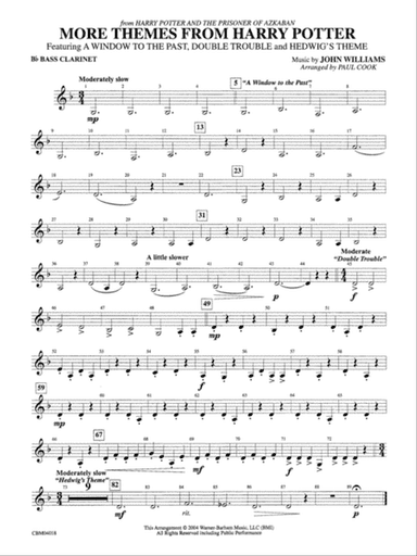 Harry Potter and the Prisoner of Azkaban, More Themes from: B-flat Bass Clarinet
