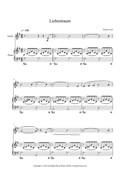 Liebestraum (Dream Of Love) - Franz Liszt (Violin + Piano)