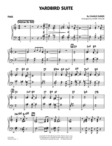 Yardbird Suite (arr. Mark Taylor) - Piano