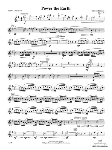 Power the Earth: 1st B-flat Clarinet