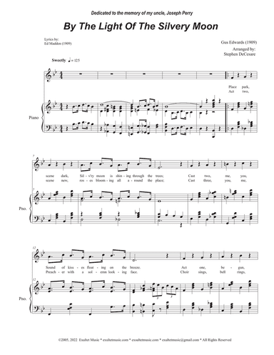 By The Light Of The Silvery Moon (Vocal solo - Medium Key)