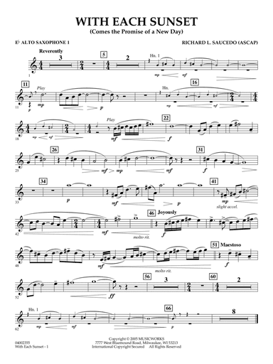 With Each Sunset (Comes the Promise of a New Day) - Eb Alto Saxophone 1