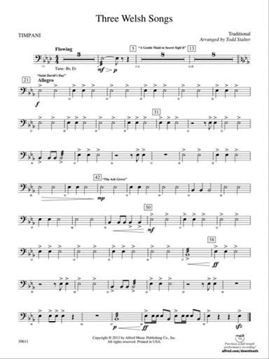 Three Welsh Songs: Timpani