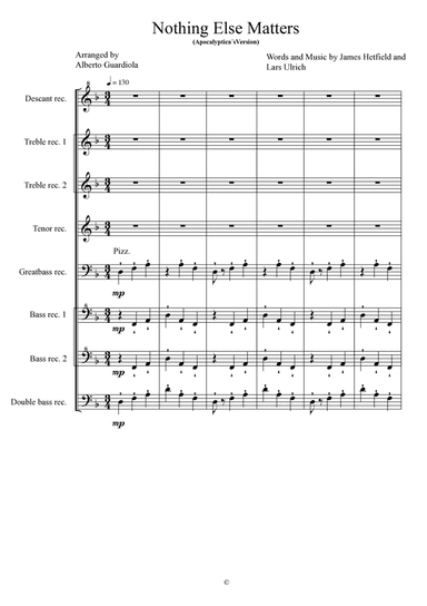 Nothing Else Matters - Score Only